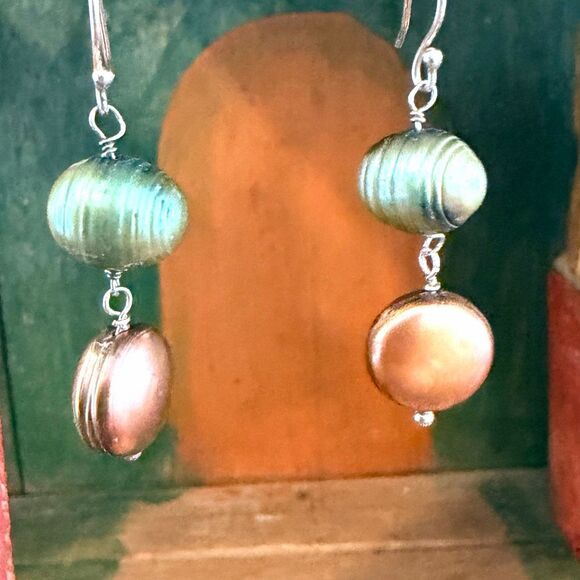 Sterling Silver Freshwater Pearl Drop Earrings - Picture 2 of 7